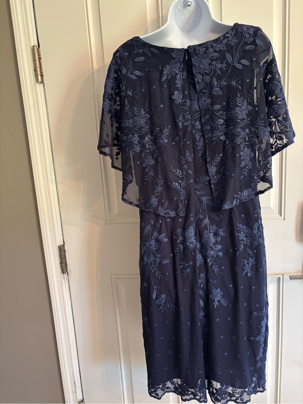 Alex Evenings Navy Floral Embroidered Midi Dress - Picture 5 of 7